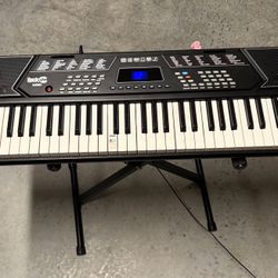 RockJam RJ5061 electronic keyboard + Base + AC Adapter