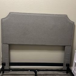 Beautiful tufted gray headboard