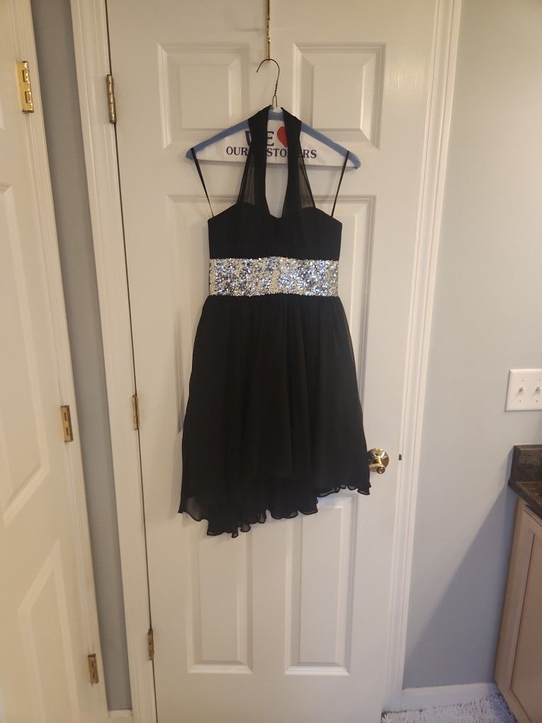 Black And Silver Semi Formal Dress