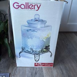 Glass Drink Dispenser With Stand 