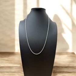 22” 10K White Gold Rope Chain 