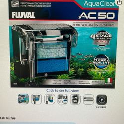Fluval 50 Power Filter- Aquarium Filter For 20 To 50 Gallon Fish Tank