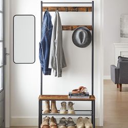 Entry Way Bench With Hooks 