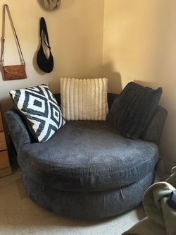Grey and White LoveSeat
