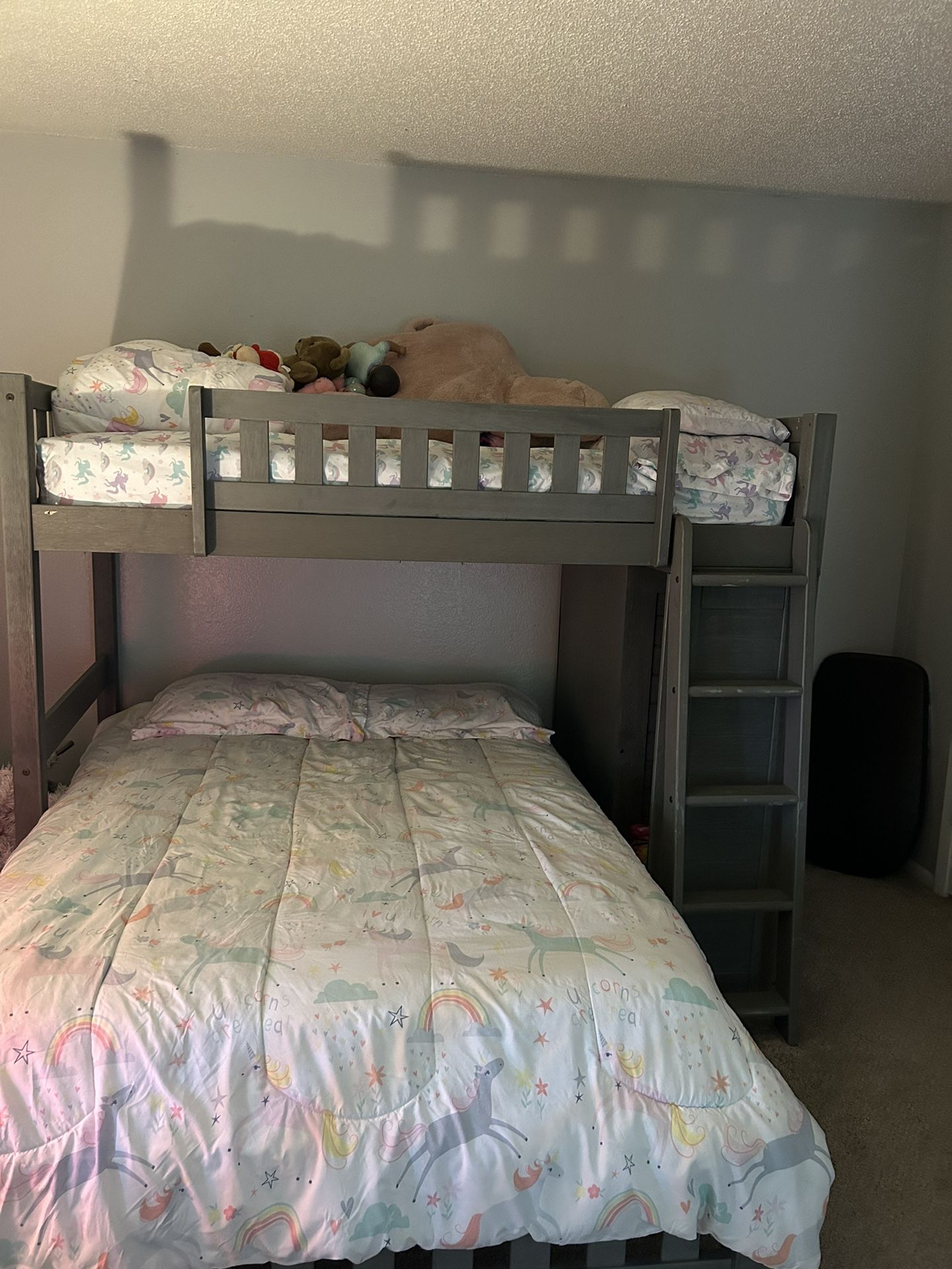 Gray bunk bed