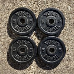 Standard 1" 5lb x4 weight plates weights plate 5 lb lbs 5lbs Cast Iron for Dumbbell Dumbbells Barbell bar