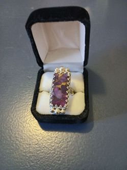 Ring,, sterling silver the stone is purple turquoise it's new I just made it