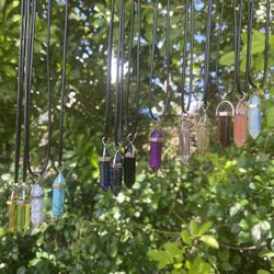 Crystal Pendant Cord Necklace