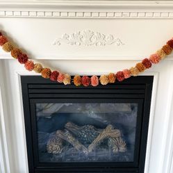 6ft Large Pom Pom Garland - Fall Garland - Fall Decor