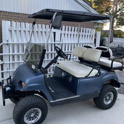 Golf Cart.  With Utility Bed, Back Seat, and Golf Bag Harness