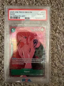 PSA 10 Nami Alternate Art One Piece EB02 #017