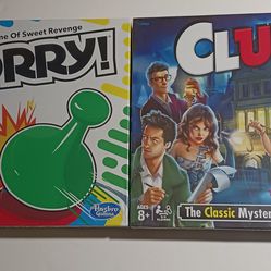 Unopened And New Sorry And Clue Board Games