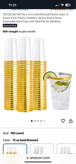 Gold rim 12 ounce plastic party cups Gold rim 12 ounce plastic party cups