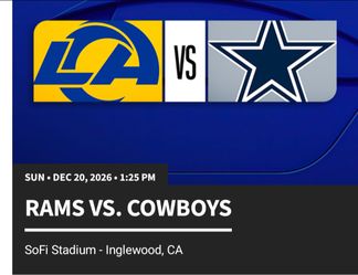 Cowboys vs Rams 12/20/2027