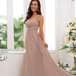Bridesmaid Dress Chiffon Navy Blue, Size 16W ($40)