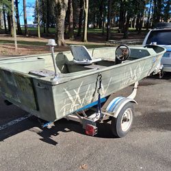 14ft welded AMF Crestliner deep v 21in transom