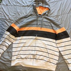 Ecko Unltd Sweatshirt Hoodie Mens 3XL Zip Colorblock Stripes Vintage Y2K*