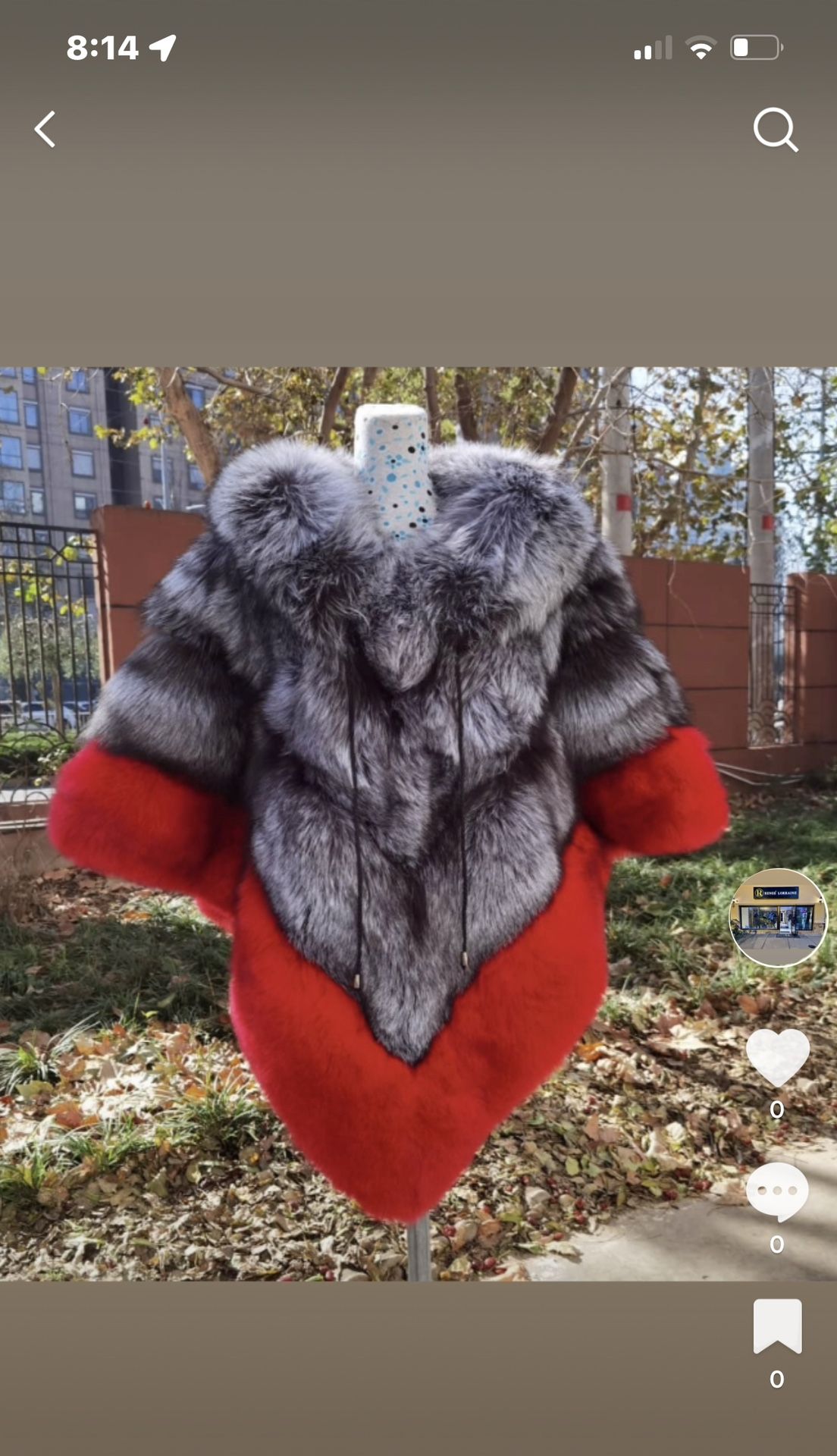 100%  Real Fox Fur Poncho (customized)