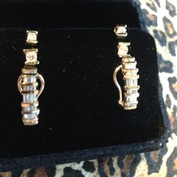 14K  GOLD & Diamond Earrings, Set Of 3