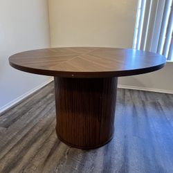 Round Walnut Table