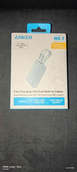 Anker Charging w Dual Built-in Cables power bank