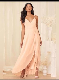 NWT Lulus Here's to Us Blush Pink High-Low Wrap Dress