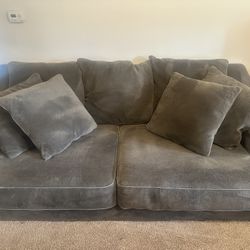 Oversized Charcoal Gray Couch (90” x 50”) – Deep Seat + Pillows