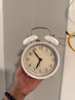 White Twin Bell Analog IKEA Alarm Clock