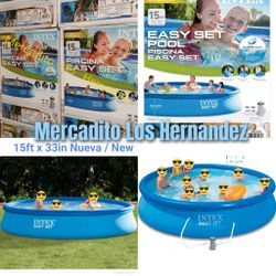 Intex Swimming Pool 15ft x 33in 1+Pump and Filter