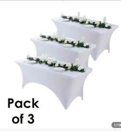 (3) 6ft Fitted Polyester Table Covers