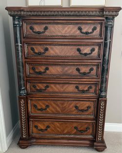 Wood & Marble 6 Drawer Dresser