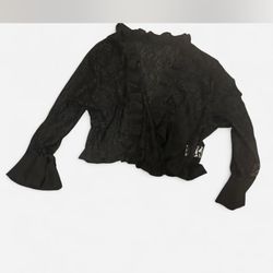 Black Floral lace crop cardigan