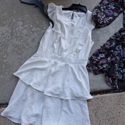 White Dress Ruffle Bodice. New. Sz M Or L. $12 Each