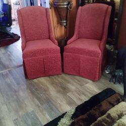 Two Burgundy Formal Chairs