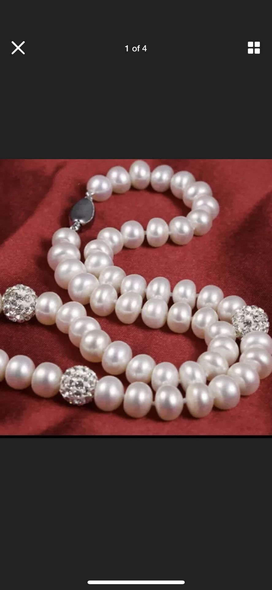 925 sterling silver pearl choker neckless 17"