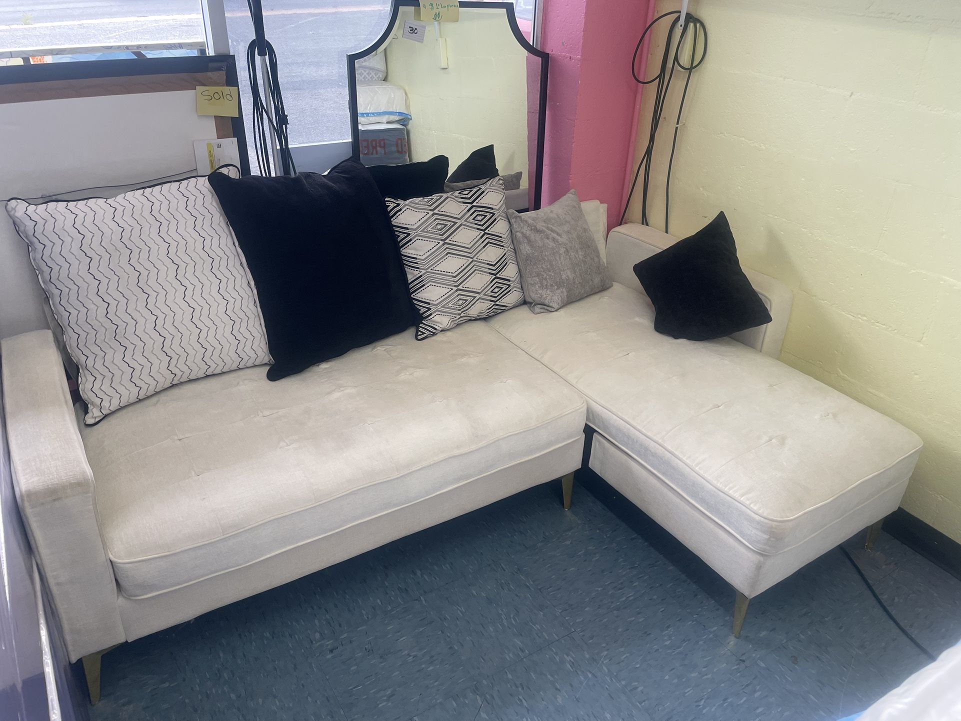 2 Pcs Sectional Sofa Set, L-Shaped,For Small Space, Good Condition,only $99, Same Day Delivery for a low fee,