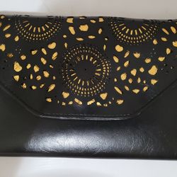 Black Vinyl Clutch Purse