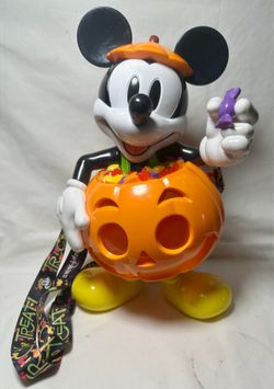 Disney Parks Mickey Mouse Halloween Light Up Popcorn Bucket / Candy Holder (With Strap!)