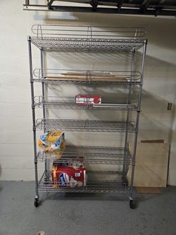 Chrome Shelving on Wheels