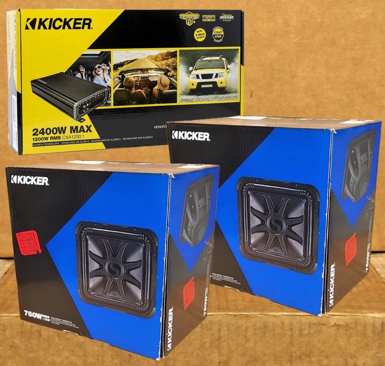 🚨 BLACK FRIDAY 🚨 Kicker CX Series Power Mono Amplifier L7S12 Solo-Baric 12" Dual Voice Coil Subwoofers 3000 Watts Package 🚨 No Credit Needed 🚨