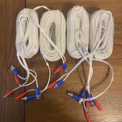4-Pack 60ft Universal BNC Power & Video Cables – Compatible with Swann, Lorex, Night Owl, Samsung, Hikvision, Sony, and More! Reliable, High-Quality 4