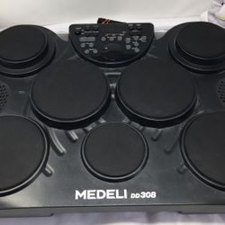 MEDELI DD308 Pro Electronic Drum Set Portable Tabletop 7 Pad No stick