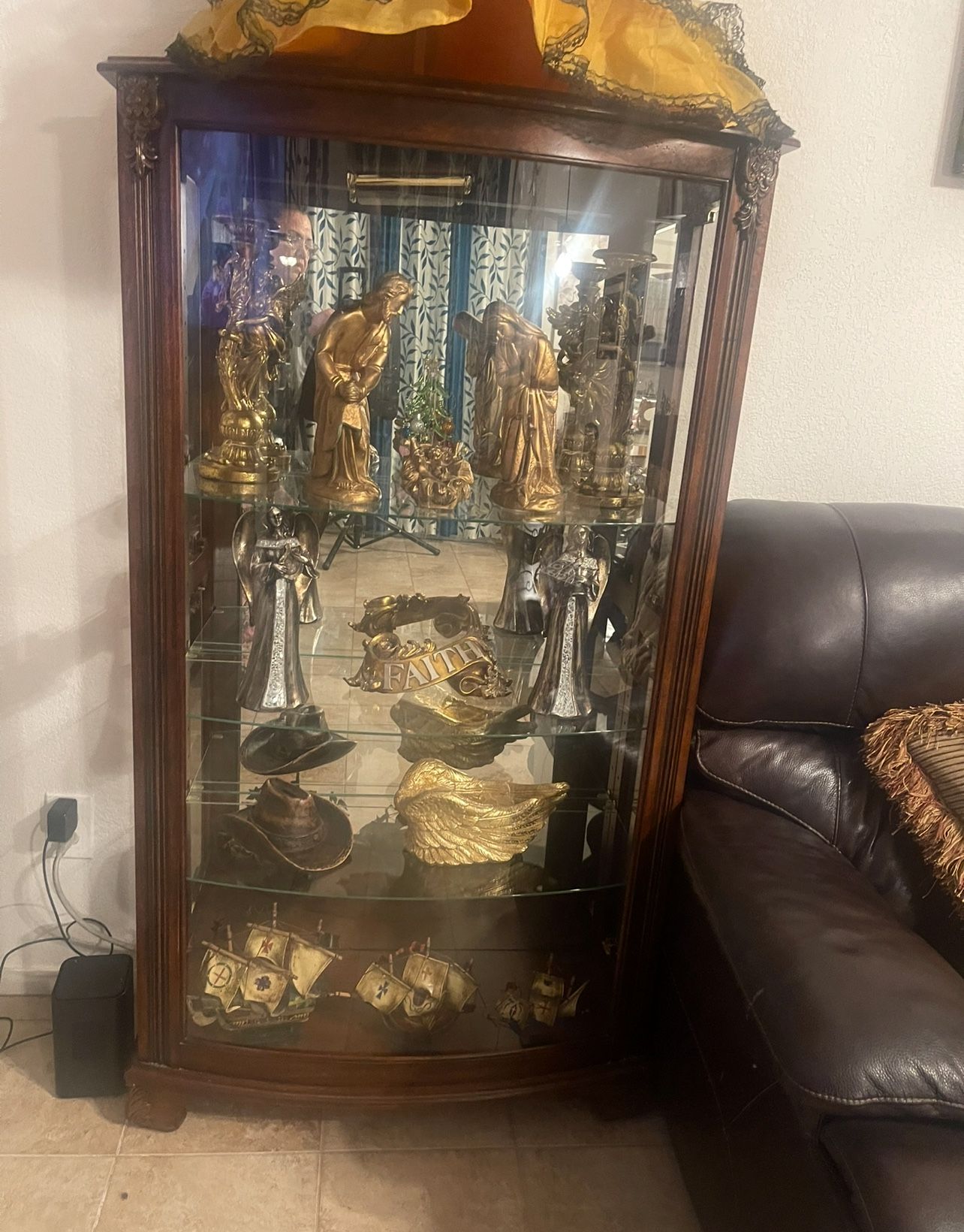 Elegant Lighted Curio Cabinet