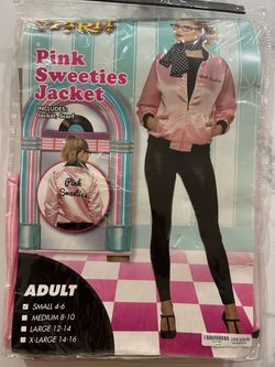 Grease Pink Sweeties Jacket Women’s Small No Scarf Spirit Halloween Costume