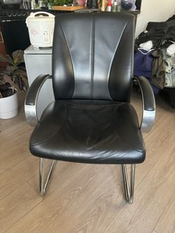 Black Leather Chair In Great Condition