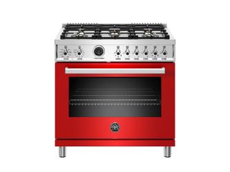 NEW BERTAZZONI PROF366DFSROT Professional 36in 6 Burners Self Clean Rossco Red