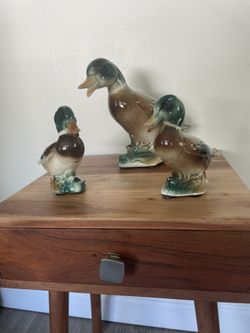 Vintage Family Of Mallard Ceramic Ducks