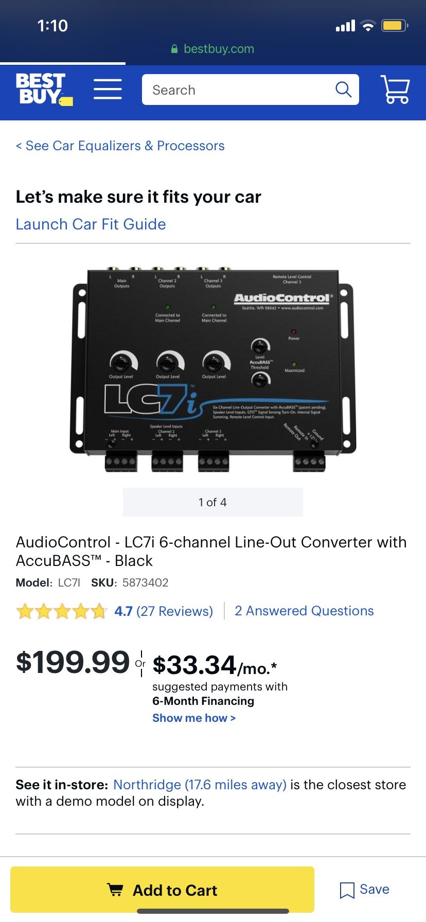 AUDIO CONTROL LC7I