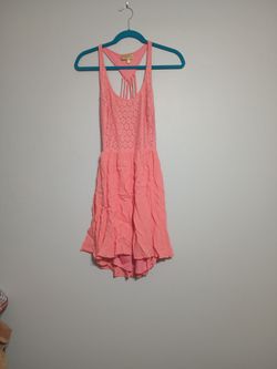 Salmon, Peach, Pink Vera Wang, Glam Princess, Cocktail Length Skater Dress With Strappy Back Details Size XL Fits Like 2x