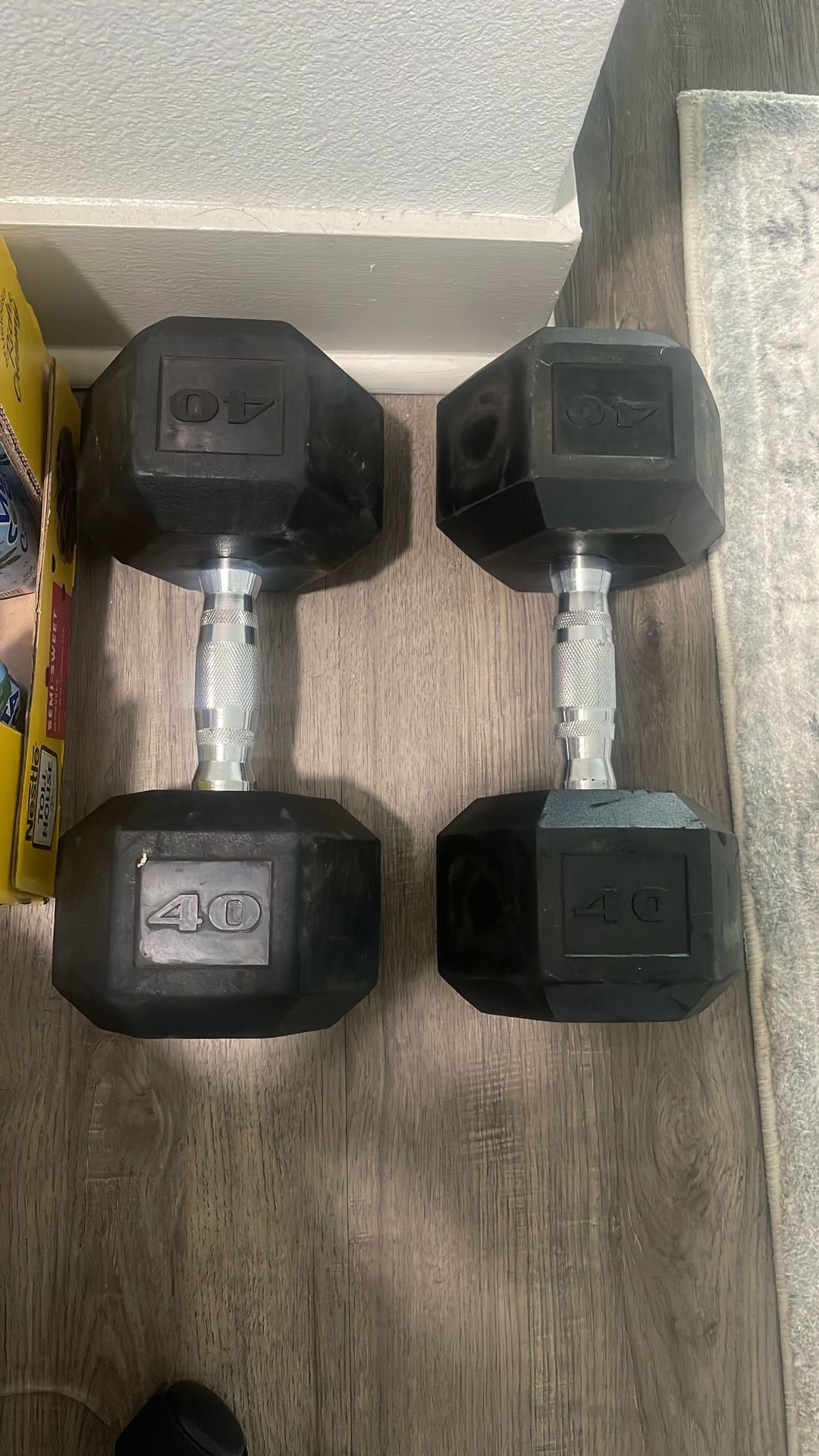 40 Lb Rubber Dumbbells